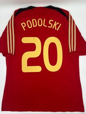 Germany 2008/2009 Podolski #20 Authentic Adidas Soccer Jersey Medium